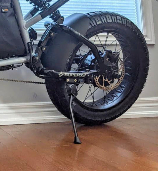 Side stand shown on a Super73 eBike