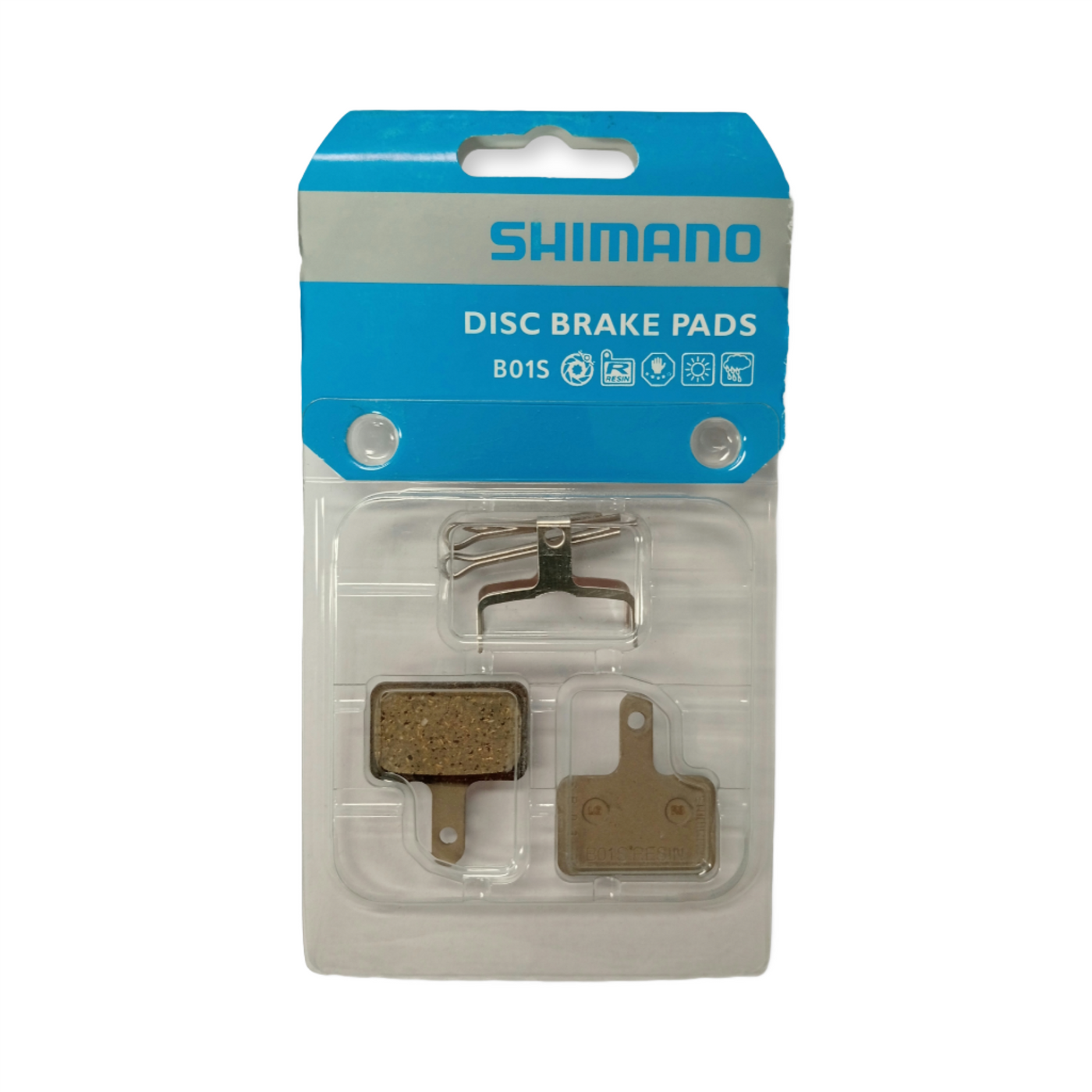 Shimano B01S disk brake pads in a packet