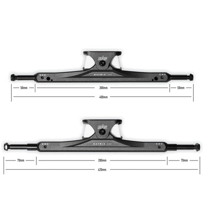 12307 - MBS Matrix III CNC Truck System (ea.) - 12 x 420mm (280/70) - Black (1)