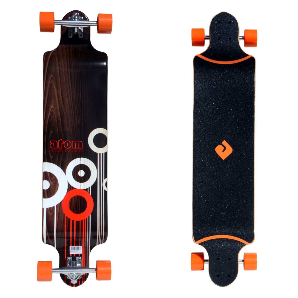 Long skateboard in Orange and Black by Atom