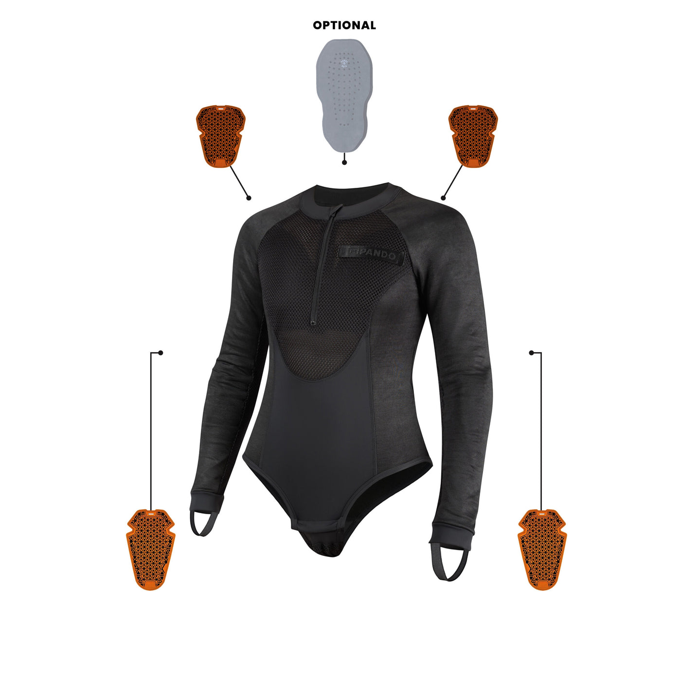 BIA BLACK – Protective motorcycle base layer / bodysuit