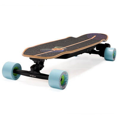 Onirique Skateboard from Evolve with blue wheels