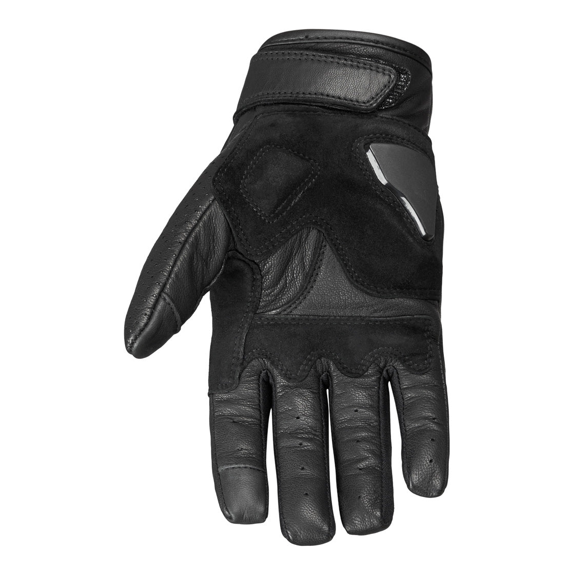 ONYX BLACK 02 – Black Leather Motorcycle Gloves