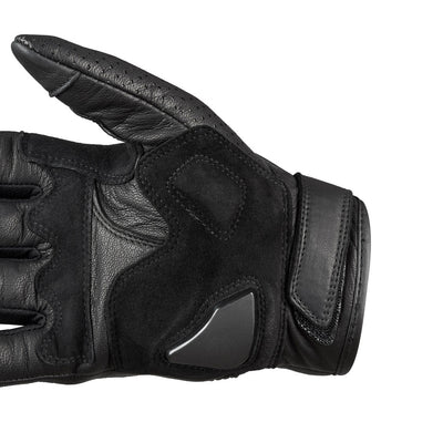 ONYX BLACK 02 – Black Leather Motorcycle Gloves
