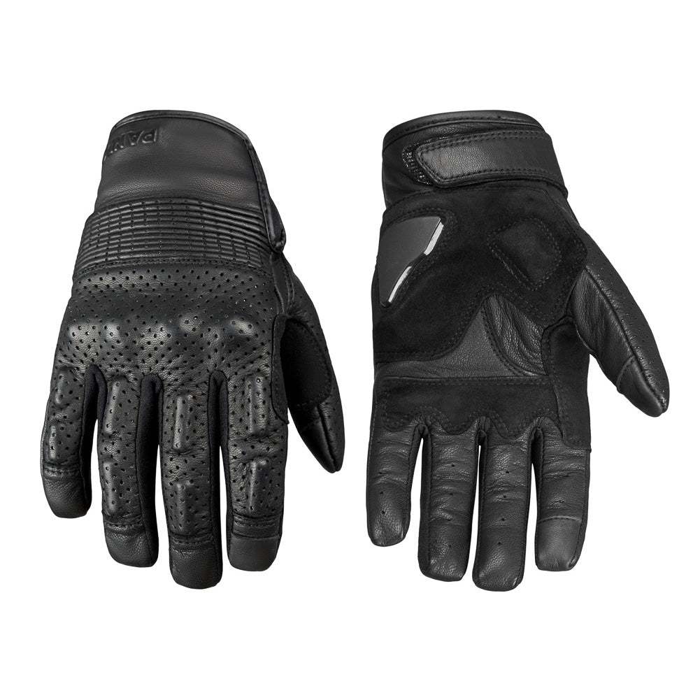 ONYX BLACK 02 – Black Leather Motorcycle Gloves