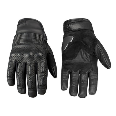 ONYX BLACK 02 – Black Leather Motorcycle Gloves
