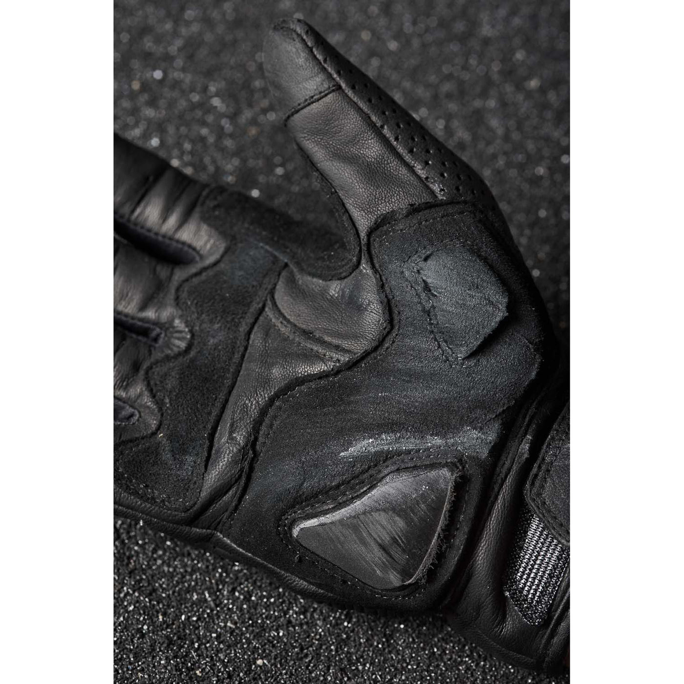 ONYX BLACK 02 – Black Leather Motorcycle Gloves
