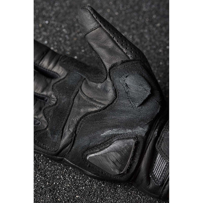 ONYX BLACK 02 – Black Leather Motorcycle Gloves