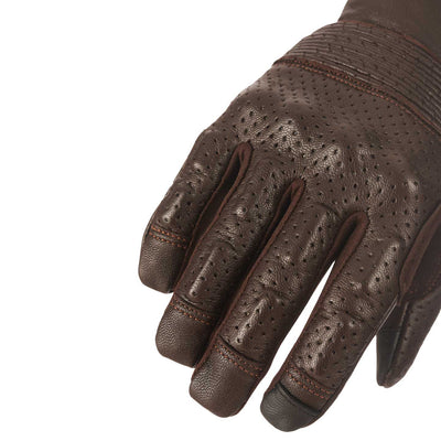 ONYX BROWN 02 – Brown Leather Motorcycle Gloves