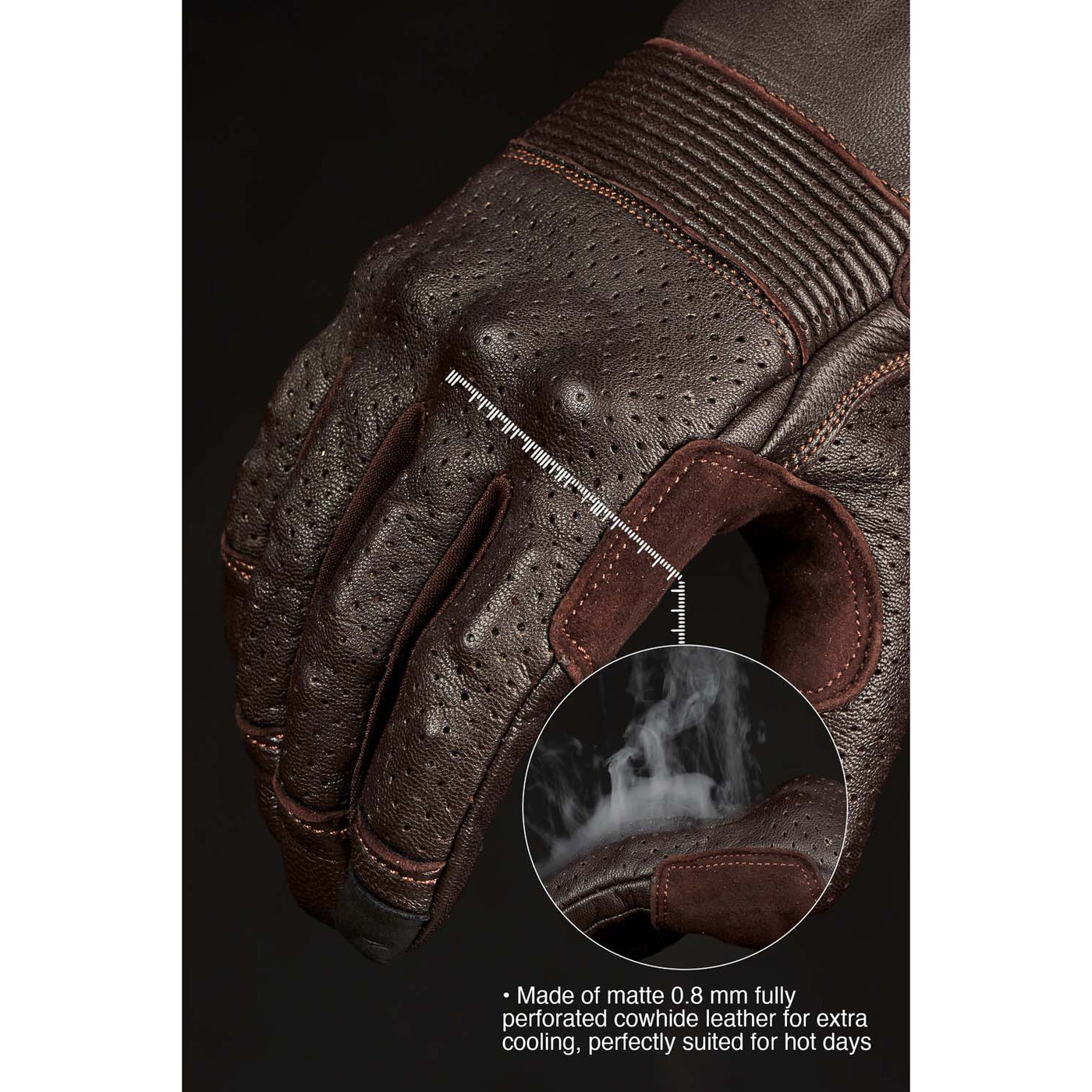 ONYX BROWN 02 – Brown Leather Motorcycle Gloves
