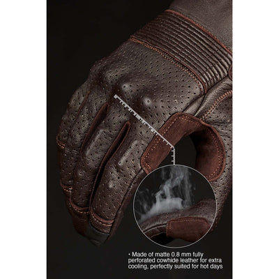 ONYX BROWN 02 – Brown Leather Motorcycle Gloves