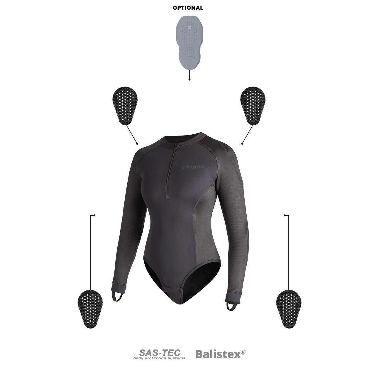 SHELL WW BLACK 02 – Protective motorcycle base layer / bodysuit