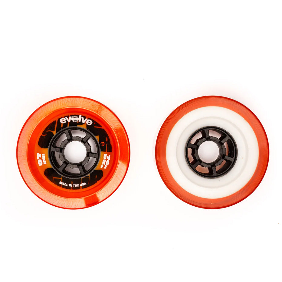 97mm orange supergrip street skateboard wheels by evolve