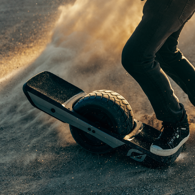 Onewheel GT in action with the treaded tyre