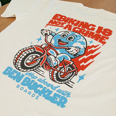 Ebiking Is Not A Crime - Bone Colour Tee