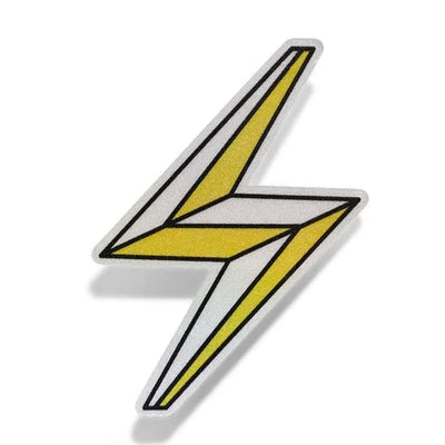 reflective lightning bolt shaped sticker
