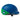 Blue and green Thousand helmet with a visible brand logo on a white background