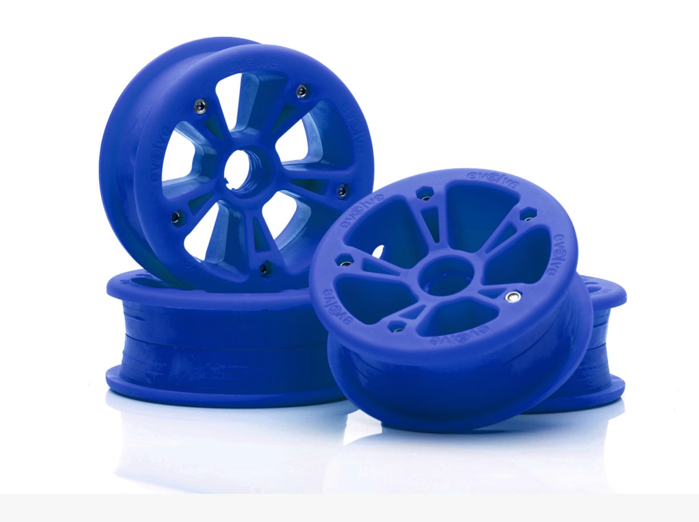 set of 4 blue hubs for AT Tyers by evolve electric skateboard 