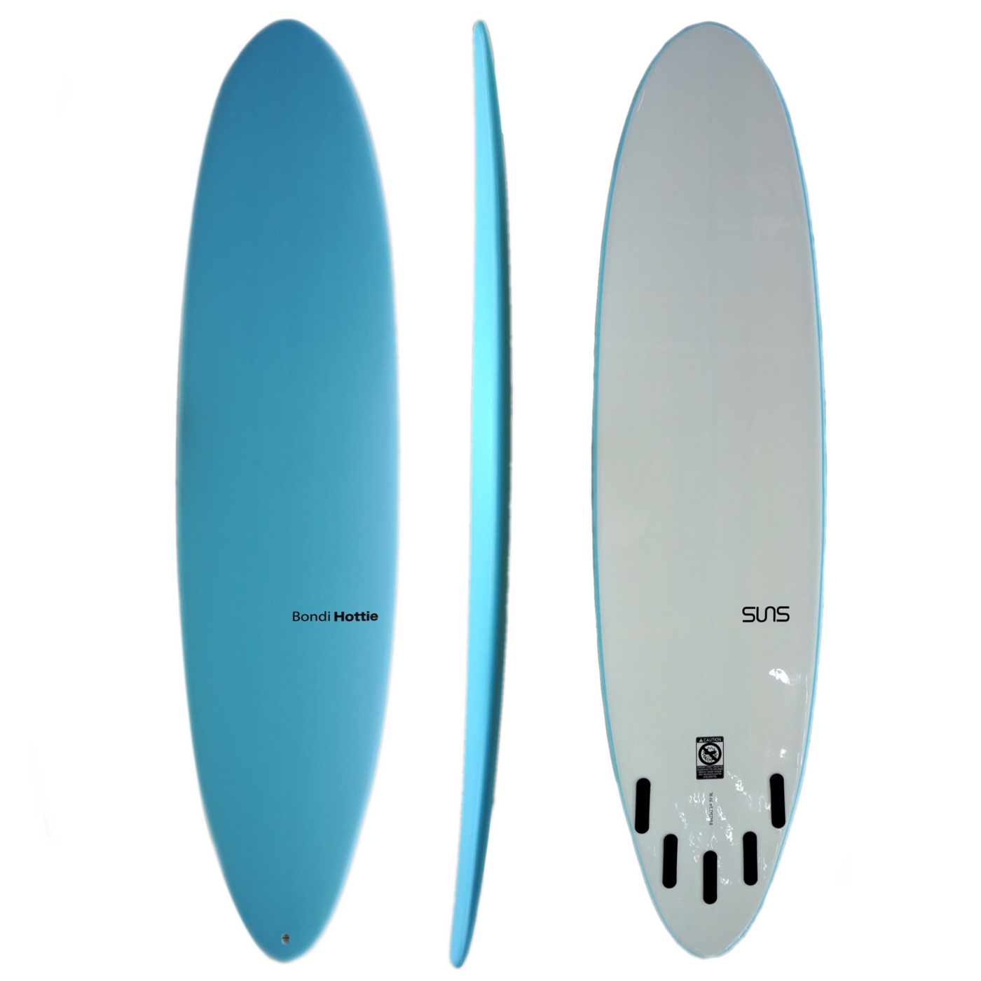 Bondi Hottie in Blue 8' surfboard with foam top