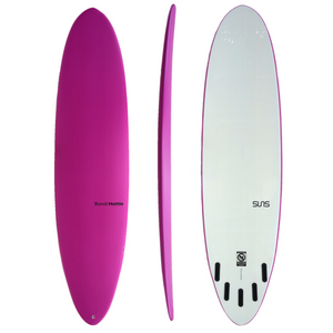 Foam top surfboard 8' long in Pink